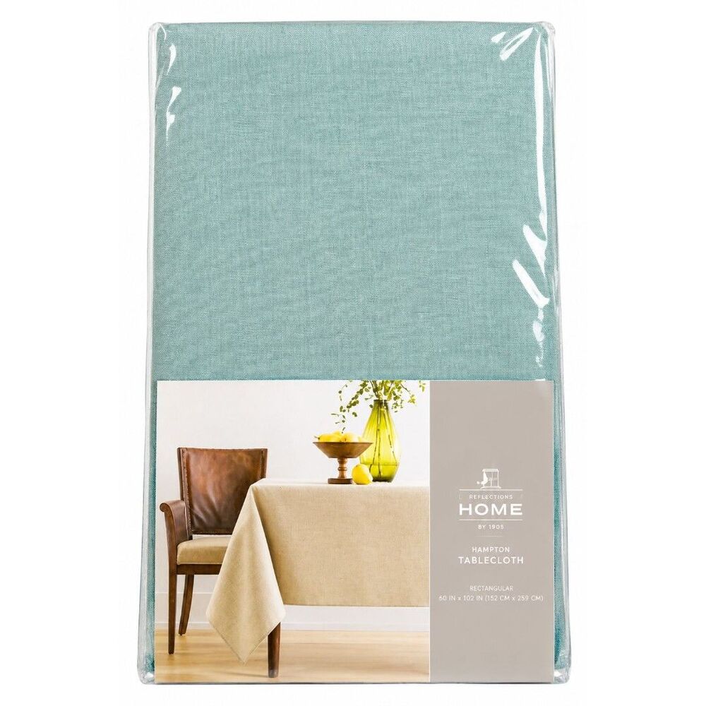 JCPenney Home Brighton Tablecloth Teal 60x102 Oblong Spring Summer Fabric
